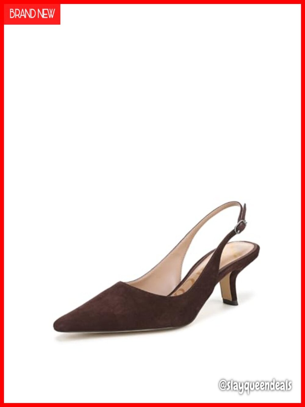 Kitten Heel Slingback Pumps Pointed Toe Business Casual